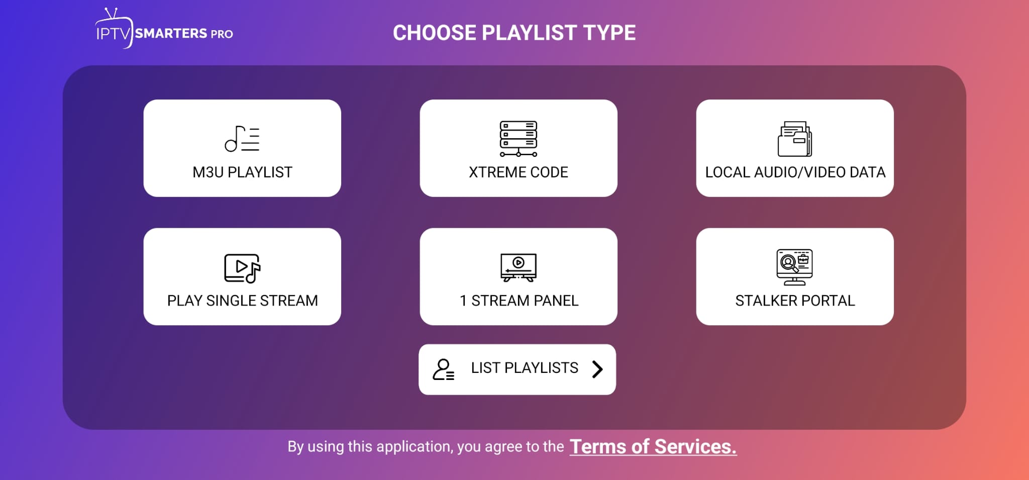 Select Xtream Codes API in IPTV Smarters Pro